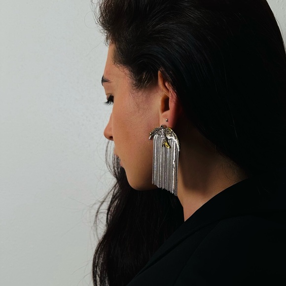 New Sparrow Dangle Earrings Bird Gold Silver Boho - Picture 3 of 8